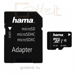 Hama 64GB microSDXC Class 10 UHS-I + adapterrel