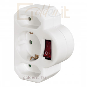 Hama 3-Way Multi-Plug 2 Euro/1 socket with earth contact switch White