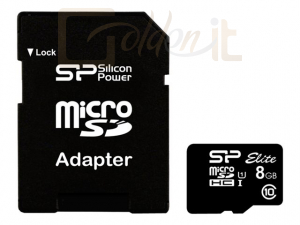 USB Ram Drive Silicon Power 8GB Micro Secure Digital Card Elite UHS-I + SD adapter - SP008GBSTHBU1V10-SP