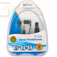 Fejhallgatók, mikrofonok Esperanza In-Ear Headphone Black - EH124