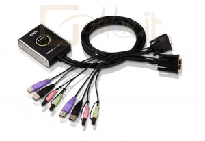 Hálózati eszközök ATEN KVM Switch 2PC USB DVI + kábel - CS682
