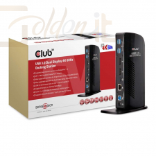 Notebook kiegészitők Club3D SenseVision USB3.0 Dual Display 4K 60Hz Docking Station - CSV-1460