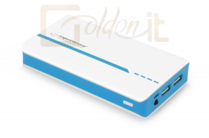 Powerbank vésztöltők Esperanza ATOM 11000 mAh Power Bank White/Blue - EMP107WB