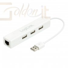 Hálózati eszközök Logilink UA0174A USB 2.0 to Fast Ethernet Adapter with 3-Port USB Hub White - UA0174A