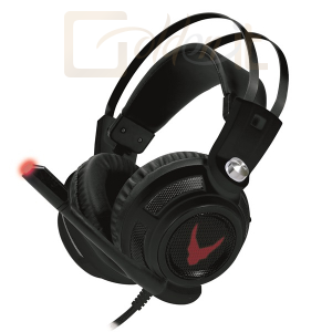 OMEGA Headset Pro-Gaming Stereo, mikrofonos, LED-es, vibrációs, Fekete