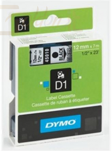 DYMO D1 kazetta, 9mmx7m, fekete/víztiszta