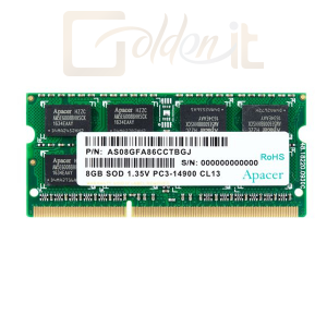 RAM - Notebook Apacer 8GB DDR3 1600MHz - DV.08G2K.KAM