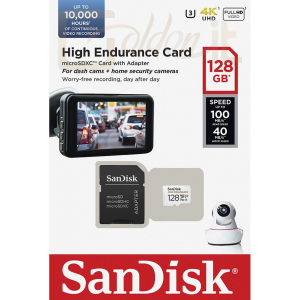 USB Ram Drive Sandisk 128GB microSDXC High Endurane CL10 U3 V30 + adapterrel - SDSQQNR-128G / 183567