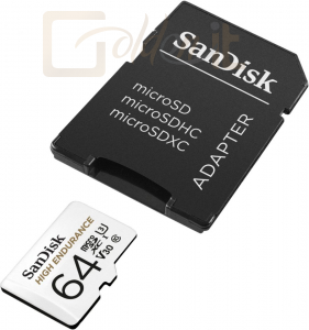 USB Ram Drive Sandisk 64GB microSDXC High Endurance CL10 U3 V30 + adapterrel - SDSQQNR-064G / 183566