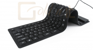 Billentyűzet Gembird Flexible Keyboard & OTG adapter Black US - KB-109F-B