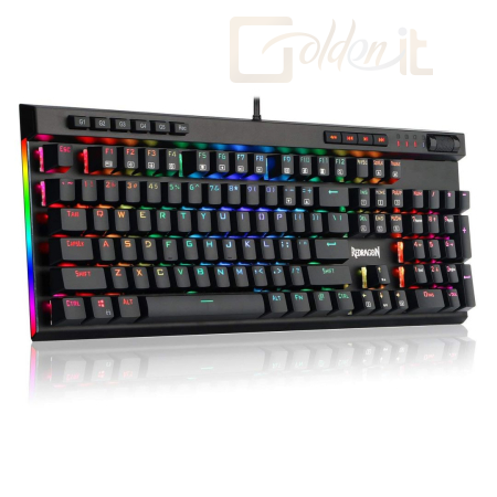 Billentyűzet Redragon Vata RGB Mechanical Gaming Keyboard Brown Switches Black HU, HUN - K580RGB_BROWN_HU