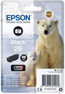 Nyomtató - Tintapatron Epson T2611 (26) Photo Black - C13T26114010