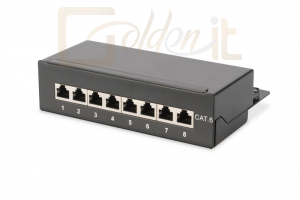 Hálózati eszközök Digitus Desktop CAT6 8 -port Patch Panel Shielded Class E RAL 9005 Black - DN-91608SD