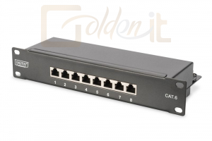 Hálózati eszközök Digitus CAT6 8-port Patch Panel Shielded Class E RAL 9005 Black - DN-91608S