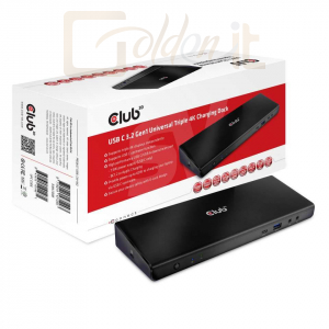 Notebook kiegészitők Club3D USB-C 3.2 Gen1 Universal Triple 4K Charging Dock - CSV-1562