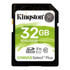 USB Ram Drive Kingston 32GB SDHC Canvas Select Plus 100R C10 UHS-I U3 V30 - SDS2/32GB