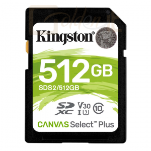USB Ram Drive Kingston 512GB SDXC Canvas Select Plus 100R C10 UHS-I U3 V30 - SDS2/512GB