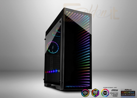 InterTech X908 Infini2 RGB Tempered Glass Black